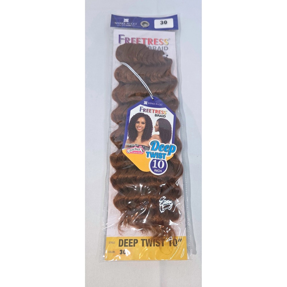 Shake-N-Go Freetress Braid Deep Twist 10 Inch Crochet Hair Color 30 Auburn